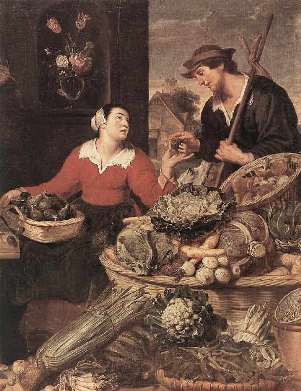 SNYDERS, Frans Fruit and Vegetable Stall (detail) ar china oil painting image